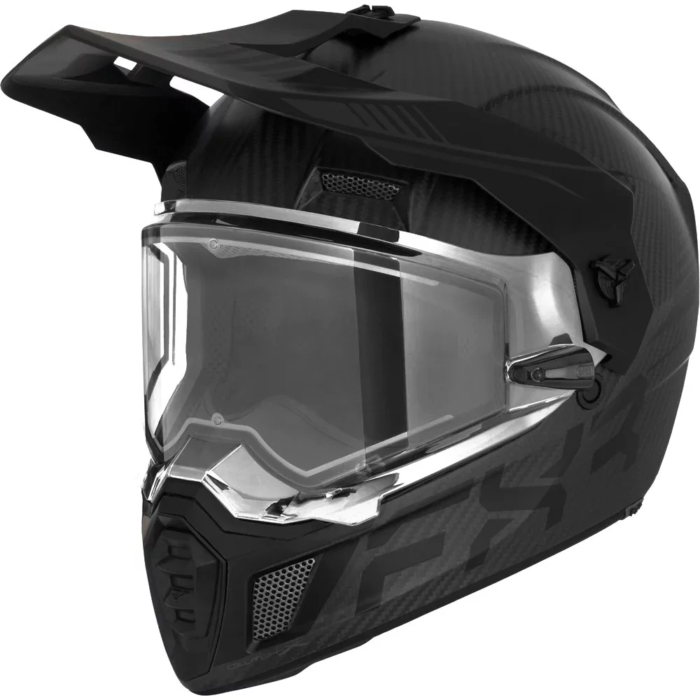 FXR  Clutch X Pro Carbon Fiber Snowmobile Helmet Heated DL Face Shield Black Ops - 240640-1010-19