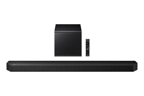 SAMSUNG Q990D 11.1.4ch Soundbar w/Wireless Dolby Atmos Audio, Rear Speaker Included, Q-Symphony, SpaceFit Sound Pro, Adaptive Sound, Game Mode Pro with Alexa Built-in, HW-Q990D/ZA