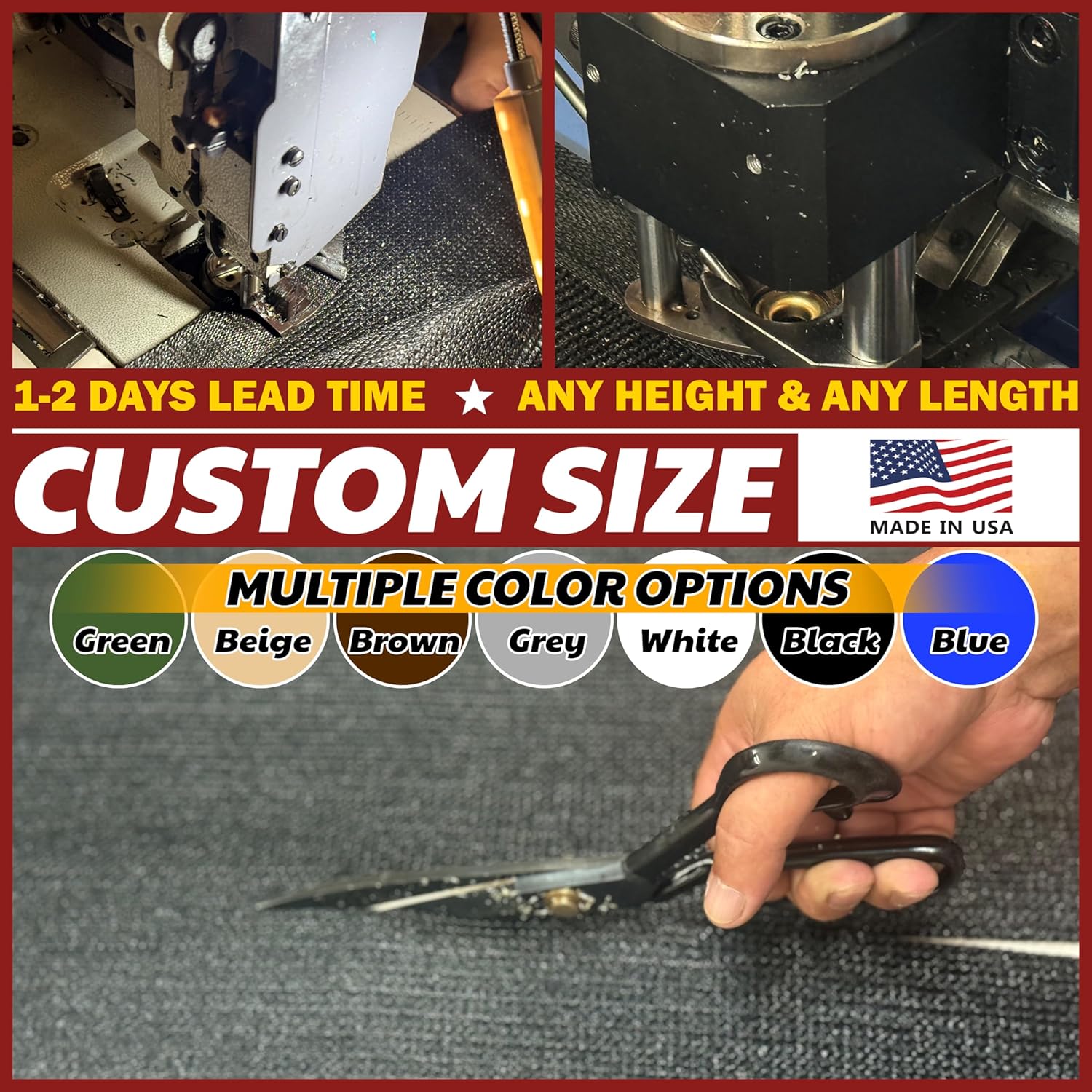 Amgo 6' x 50' Green Fence Privacy Screen, Commercial Standard Heavy Duty Windscreen with Bindings & Grommets, 90% Blockage, Cable Zip Ties Included (We Make Custom Size)