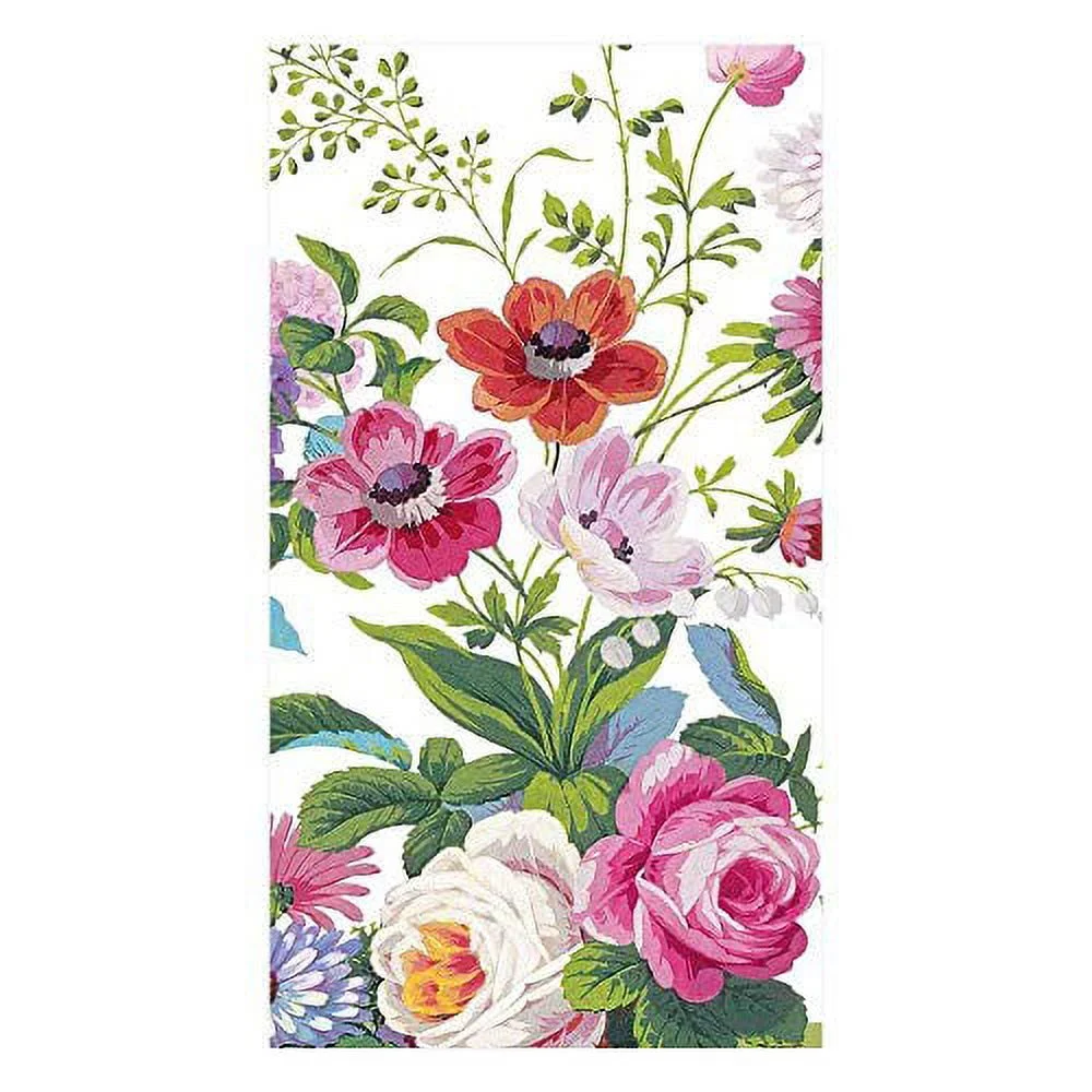 Caspari Edwardian Garden Paper Guest Towel Napkins in Ivory - 15 Per Package