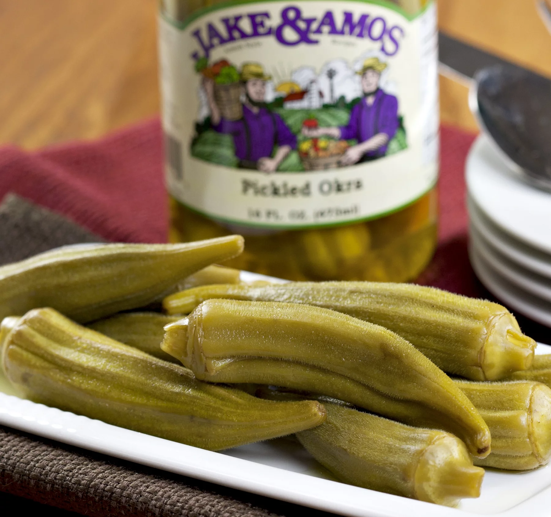 Jake & Amos Pickled Okra, 2-Pack 16 oz. Jars