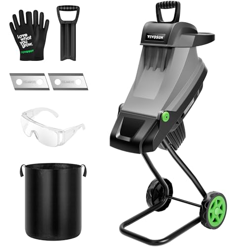 VIVOSUN 15-Amp Electric Wood Chipper Shredder with 1.77