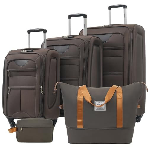 Merax Suitcase Set Softside 3-Piece Expandable Luggage with TSA Lock Spinner Wheels Lightweight Upright Luggage with Travel Bag(22/26/30 IN, Deep Blue)