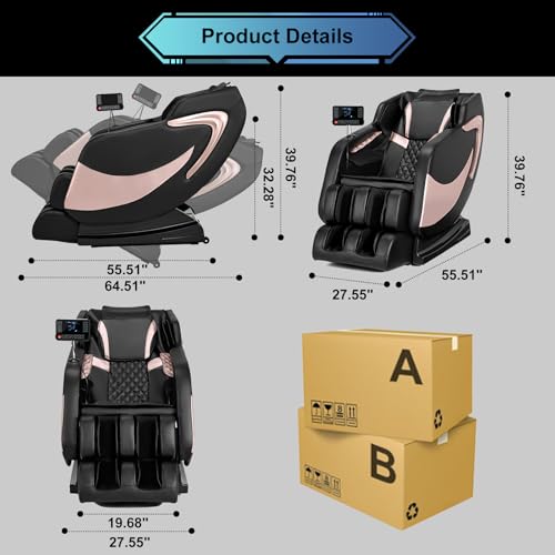 Zero Gravity Full Body Massage Chair with Shiatsu, Heating & Airbags - 5 Auto Modes, Bluetooth Speakers, Calfrest Extension & Foot Rollers for Home, Office Use