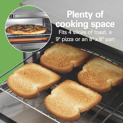 Hamilton Beach Sure-Crisp Air Fryer Toaster Oven Combo, Fits 9” Pizza, 4 Slice Capacity, Powerful Circulation, Auto Shutoff, Stainless Steel (31403)