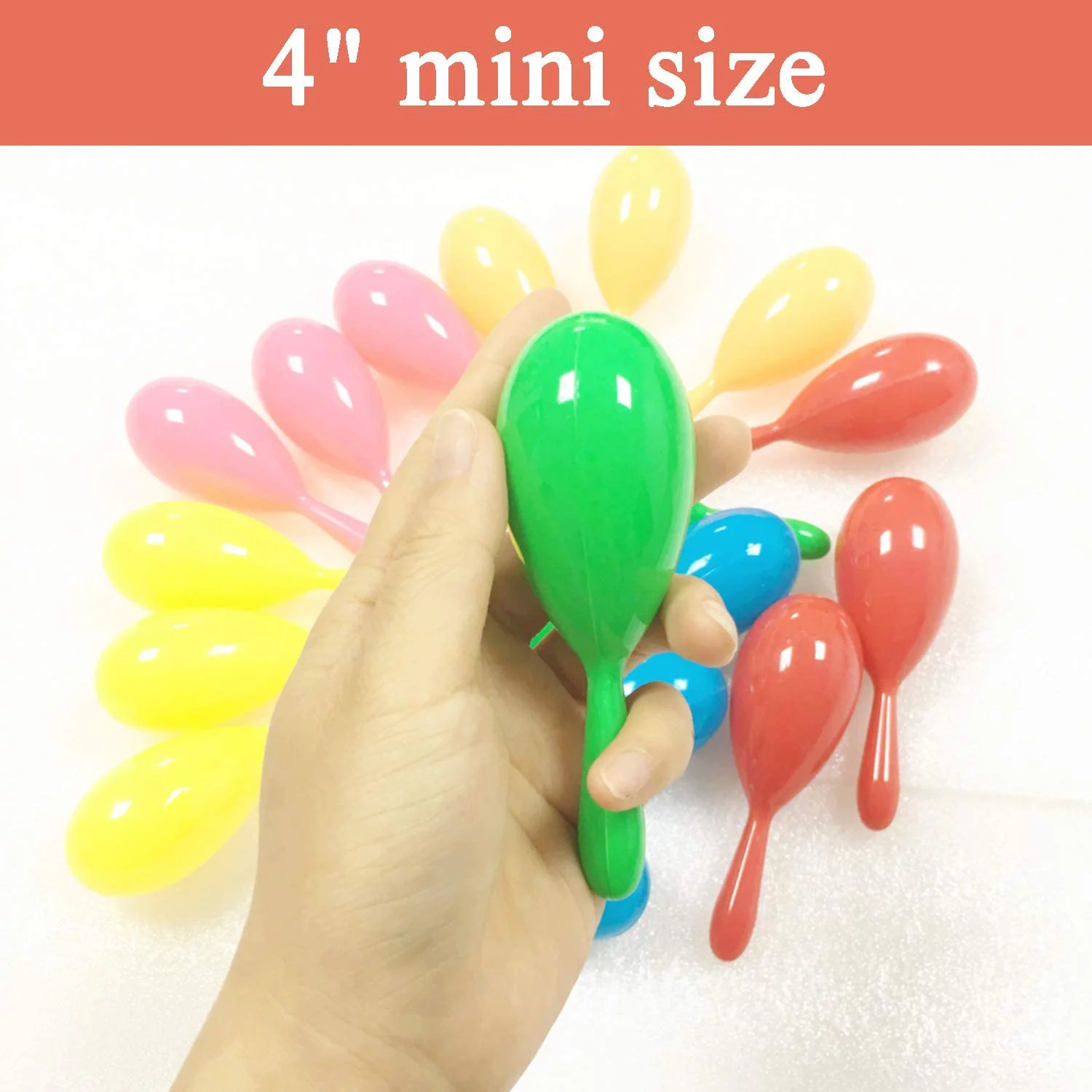 GuassLee 24pcs Maracas Kids Mini Plastic - Maracas Party Favors for Birthday Christmas Gift 6 Neon Colors