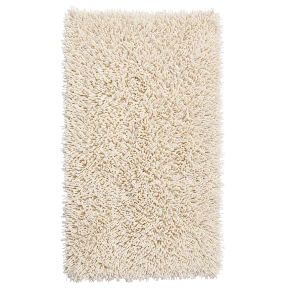 Knightsbridge Chenille Shaggy 220 GSF Non Skid Back Bath Rug Set - 2- Piece - 17x24 and 21x34