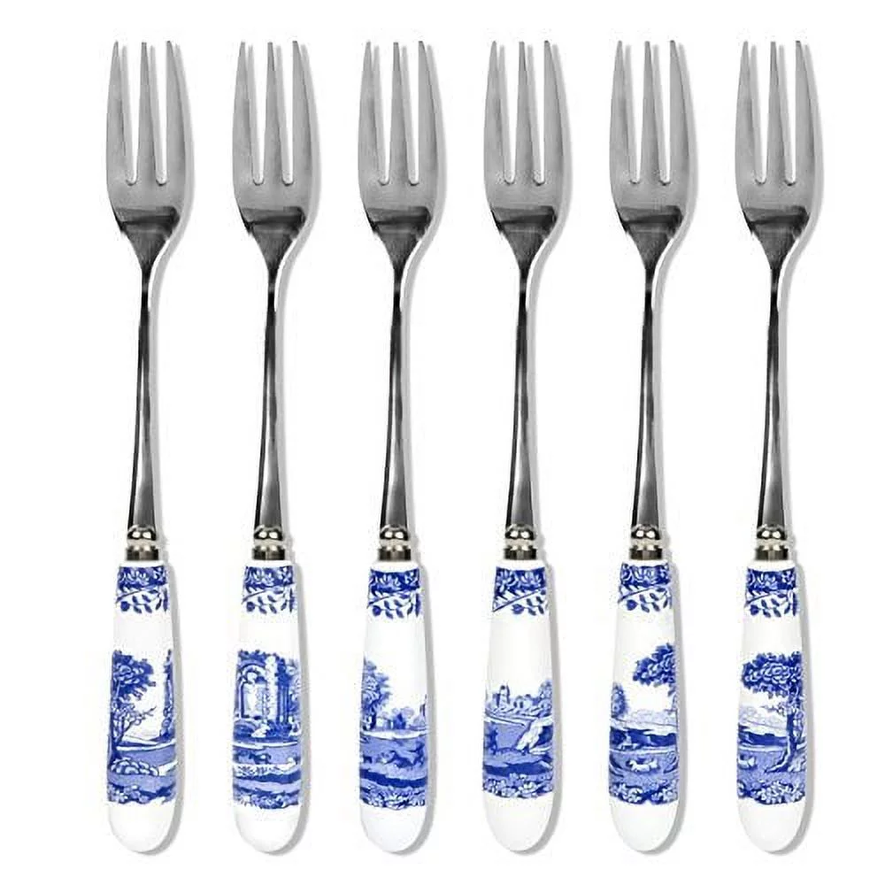 Spode Blue Italian 6 Pastry Forks (Set of 6)