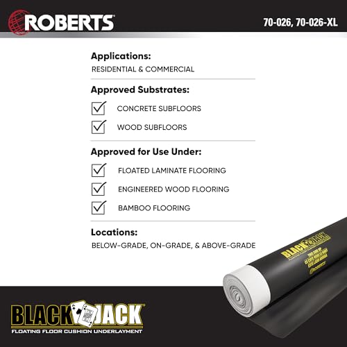ROBERTS Black Jack Underlayment - 100 sq. ft. Roll - 43