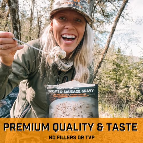 Peak Refuel Biscuits and Gravy | Premium Freeze Dried Camping Food | Backpacking & Hiking MRE Meals | Just Add Water | 100% Real Meat | 34g of Protein | 2 Serving Pouch (2 Serving Pouch)