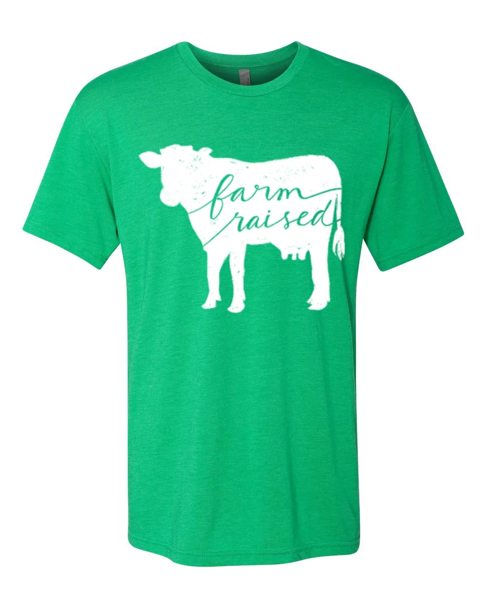 Wild Bobby, Farm Raised Cow Animal Lover Mens Premium Tri Blend T-Shirt, Envy, Small