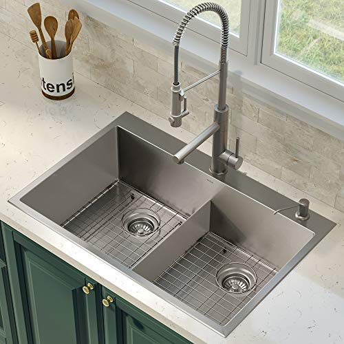 KRAUS Standart PRO 22-inch Drop-In Top Mount 16 Gauge Stainless Steel Single Bowl Laundry Utility Sink, KHT301-22L