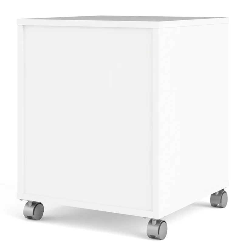 Home Square 2 Piece 2 Drawer 1 Shelf Mobile Cabinet Set in White