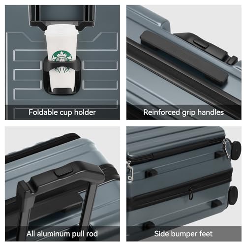 ROAMING Grace Expandable Carry On Luggage Airline Approved, 20 Inch Hardside Carry On Suitcase with Wheels, Travel Harshell Spinner Small Luggage with Tsa Lock, Jade cyan, 20-Inch Carry-On