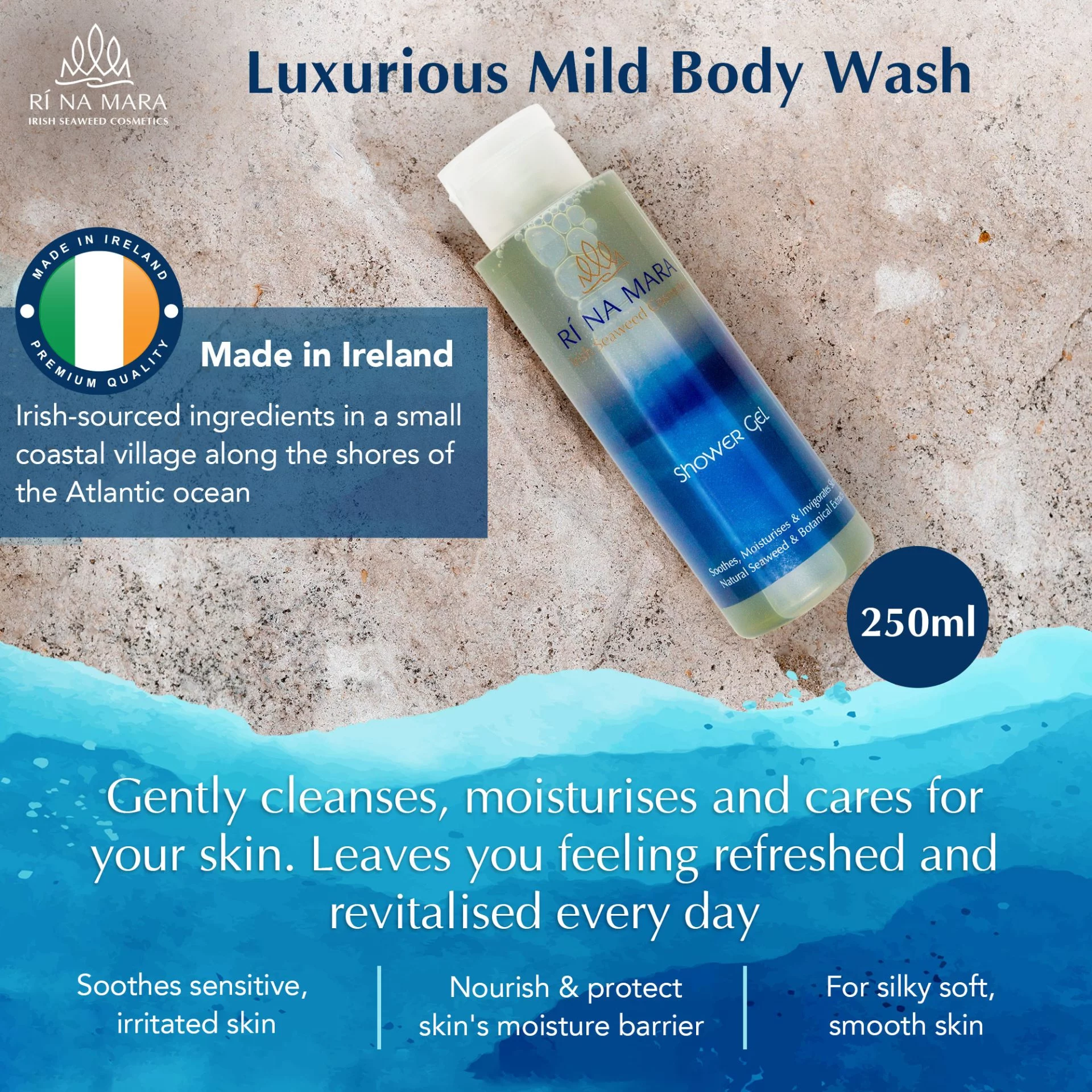 Rí Na Mara Shower Gel - Luxurious, mild body wash, gently cleanses and cares for your skin, providing it with moisture (250 ml)