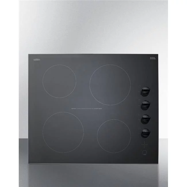 Summit Appliance  24 in. 230V 4-Burner Radiant Cooktop, Black
