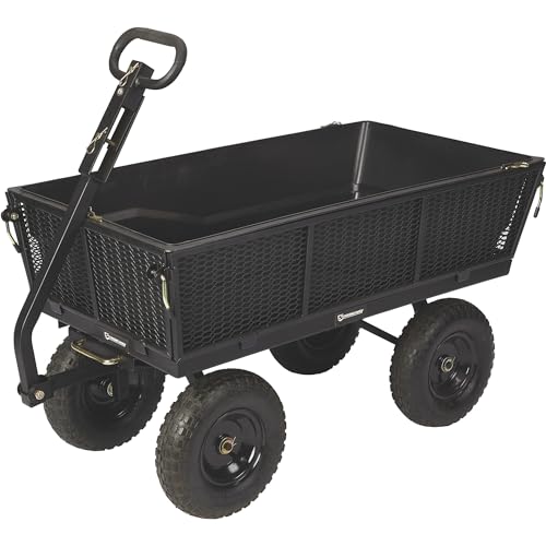Strongway Steel Dump Cart with Removable Liner - 1200-Lb. Capacity, 50in.L x 24in.W Overall Size