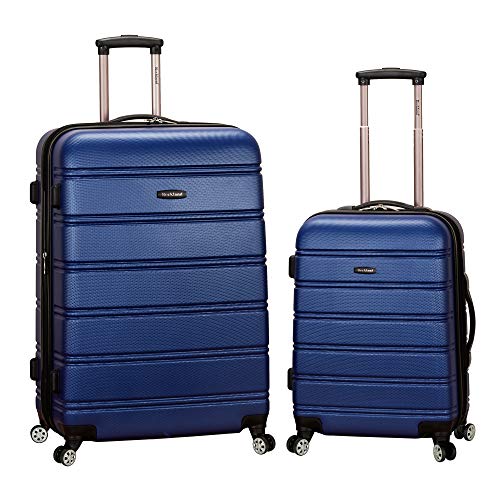 Rockland Melbourne Hardside Expandable Luggage with Spinner Wheels, 2TONEBLUE, 2 Piece (20/28)