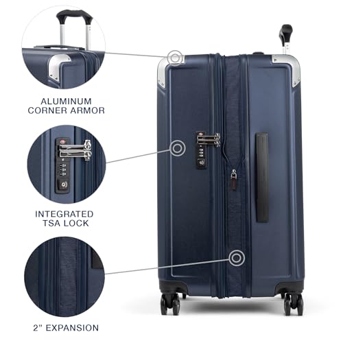 Travelpro Platinum Elite Hardside Expandable Carry on Luggage, 8 Wheel Spinner, TSA Lock, Hard Shell Polycarbonate Suitcase, Metallic Sand, Compact Carry on 20-Inch