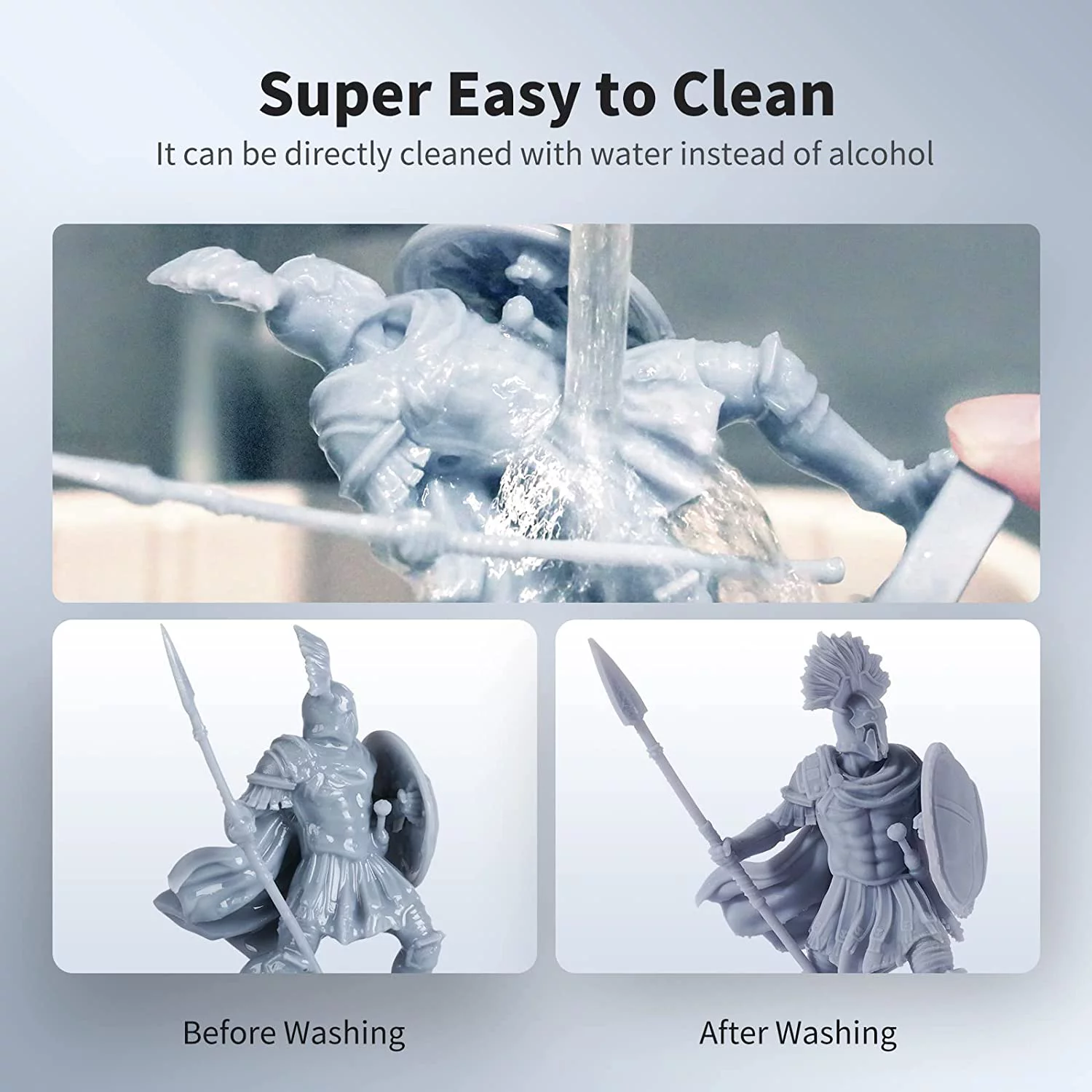 ANYCUBIC Water Washable Resin, 3D Printer Resin with Low Viscosity and Fast Printing, 405nm High Precision UV-Curing 3D Resin, Photopolymer Resin for 8K Capable LCD DLP 3D Printing (Random Color, 5KG)