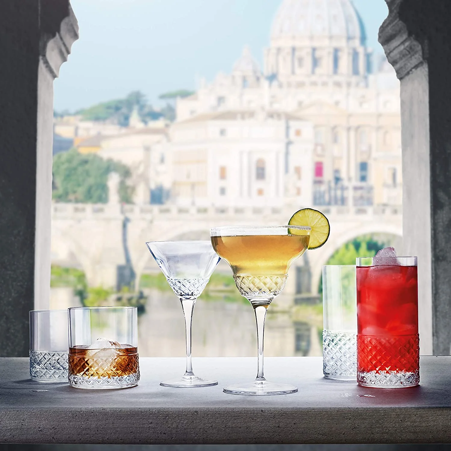 Luigi Bormioli Roma 1960 13.25 Oz Margarita Glasses Set of 4