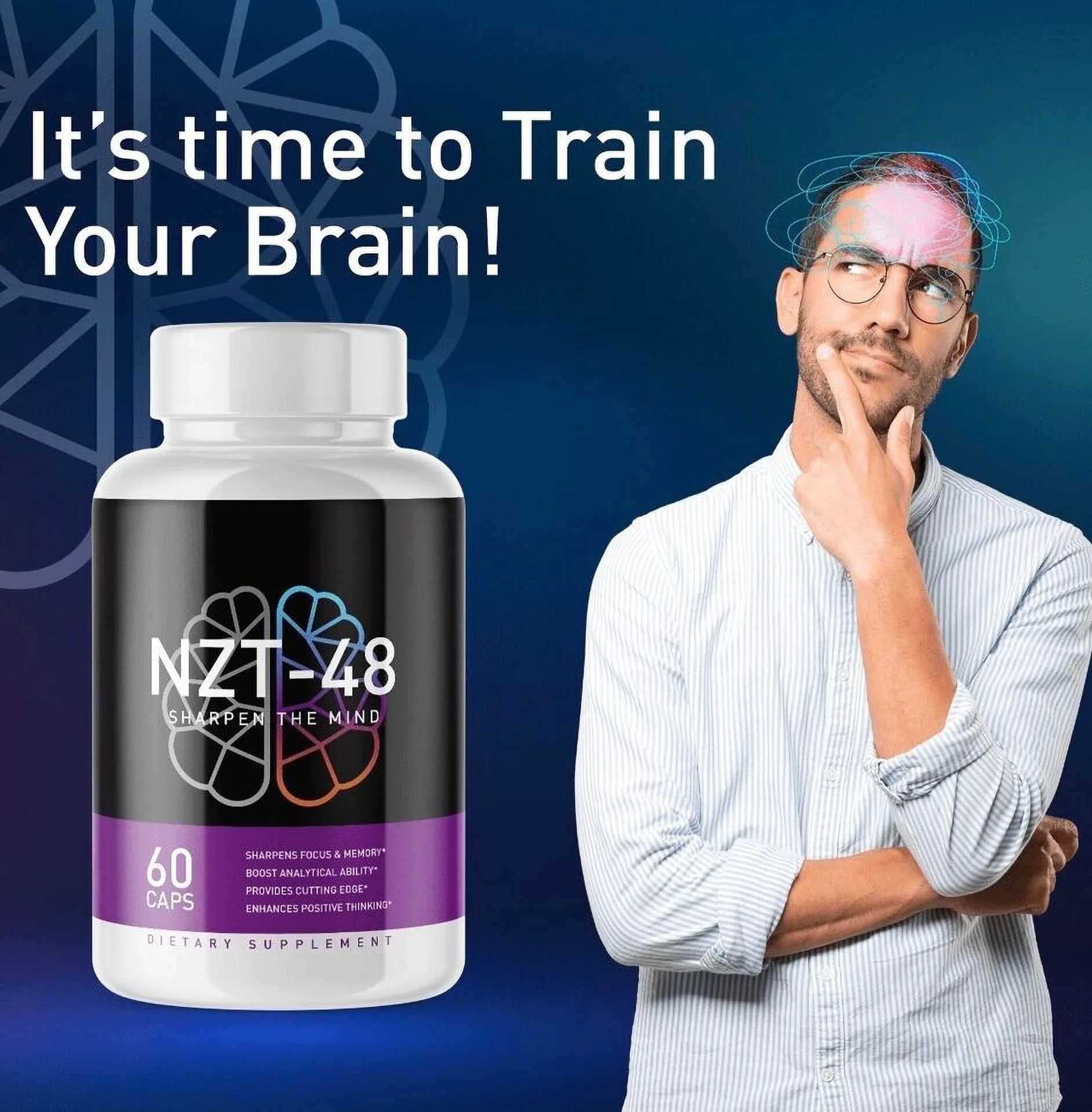 NZT-48 Brain Booster, Focus, Memory, Function, Clarity- 60 Capsules ( 3 Pack )