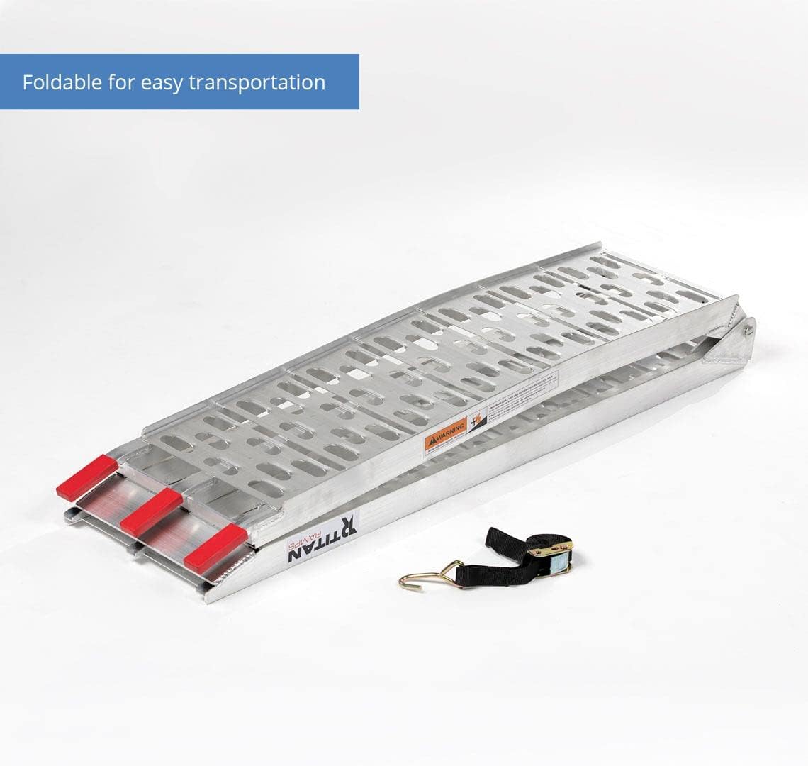 Titan Ramps Aluminum Plate Top Ramp 7.5 Ft Pair 1,500 Capacity Loading ATV