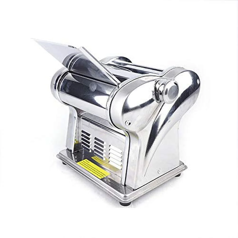 Oukaning 110V Electric Noodle Maker Commercial Stainless Steel Noodle Press 6 Adjustable Thickness 2 Blades