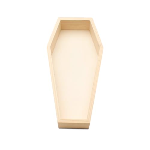 Halloween Coffin Shaped Tray 17-3/4-inch, Pack of 2 Blank Wood Coffin Shelf Large for Charcuterie Board and Coffin Decor, by Woodpeckers