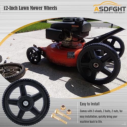 Lawn Mower Wheels 6 Inch (2-pack) Fits Most Standard push Lawn Mowers, Inner and outer bearing structure - Includes Bolts, Nuts. (Also available in 7 in, 8 in, 10 in, 12 in and 14 in wheels)