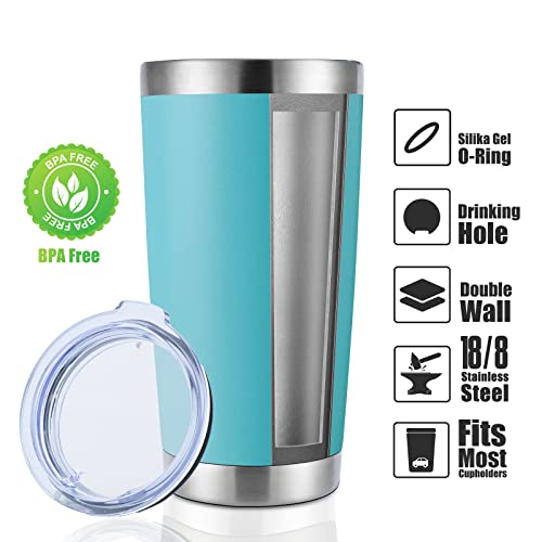 DOMICARE 20oz Stainless Steel Tumbler Bulk with Lid, Double Wall Vacuum Insulated Travel Mug, Powder Coated Coffee Cup, Powder Black, 8 Pack