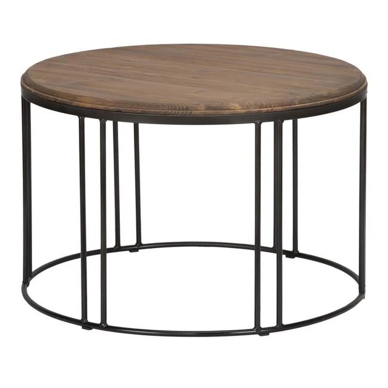 28 in. Solid Wood Round Distressed Coffee Table