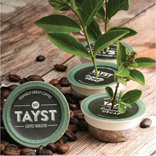 Tayst Coffee Pods, Defiantly Decaf Dark Roast, K Cups Compatible with Keurig Coffee Maker, Sustainable Single Serve, Pack of 30
