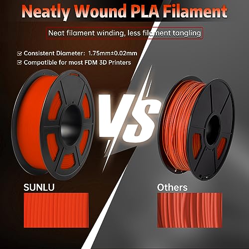 SUNLU Real Wood Fiber PLA Filament, Neatly Wound 1.75mm Dimensional Accuracy +/- 0.03mm, Fit Most FDM 3D Printers, 4kg in Total, 1kg per Spool, 4 Pack,（Wood+Fiber Cherry+Fiber Maple+Fiber Walnut）