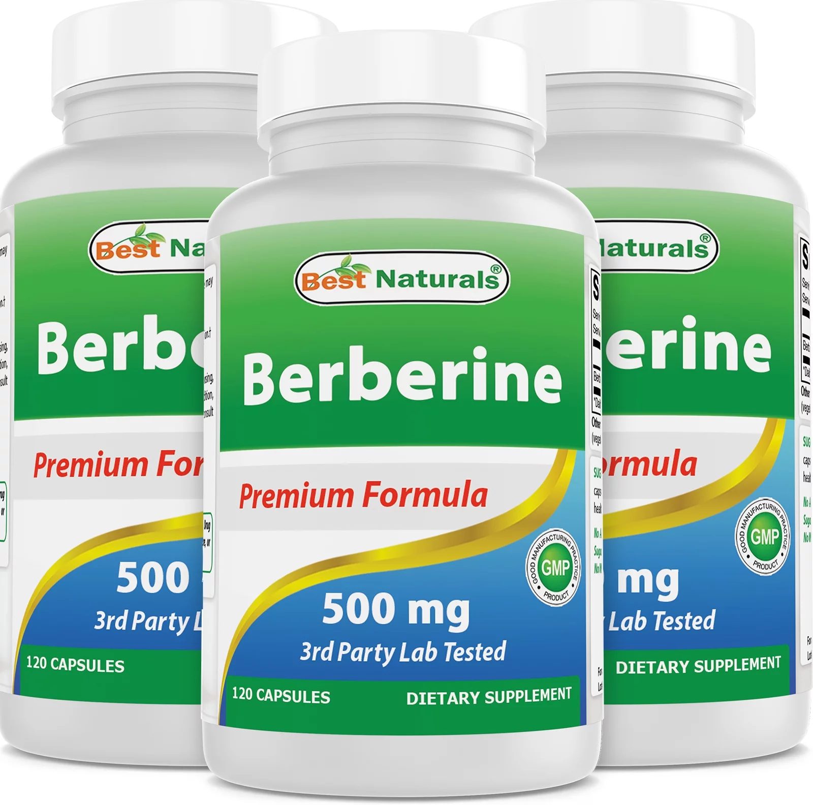 3 Pack Best Naturals Berberine 500mg 120 Capsules | Supports Immune Function, Cardiovascular & Gastrointestinal Function