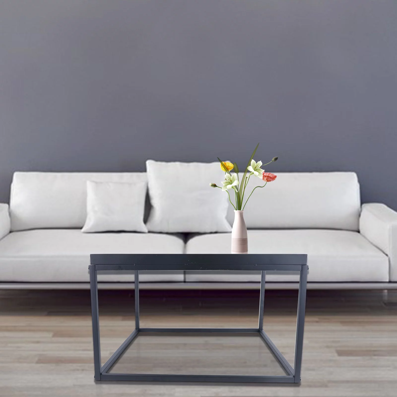 WUZSTAR Modern Matte Tray Coffee Table Square Simple End Table for Living Room Bedroom