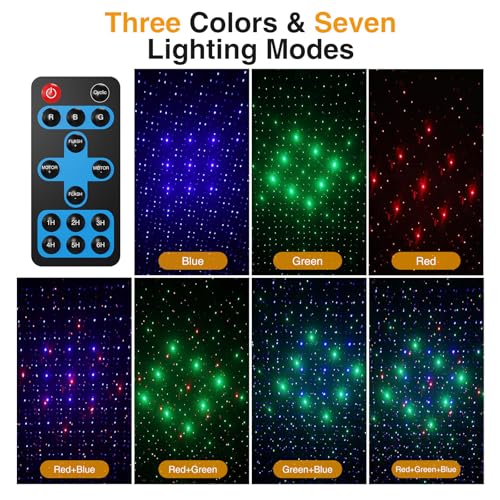 Christmas Projector Lights Outdoor, 3 Colors RGB Christmas Light Outdoor with Remote Control, IP65 Waterproof Cold Resistant Christmas Decorations Holiday Projector for Xmas Garden Party Gift