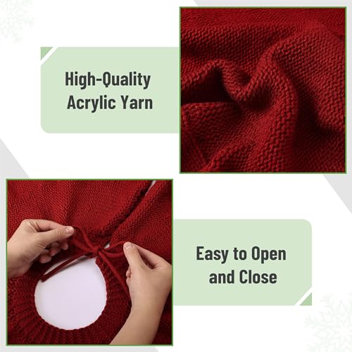 Mr. Pen- Christmas Tree Skirt 48 inches, Knitted Christmas Skirt Tree, Xmas Tree Skirt