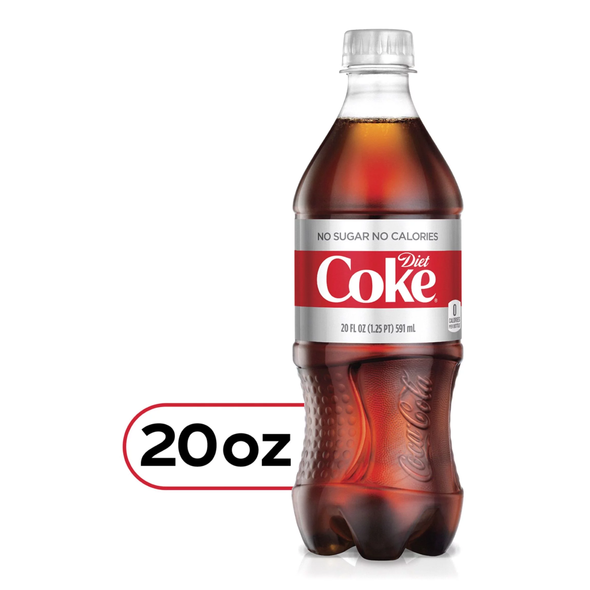 Diet Coke Soda 20oz Bottles, Quantity of 8