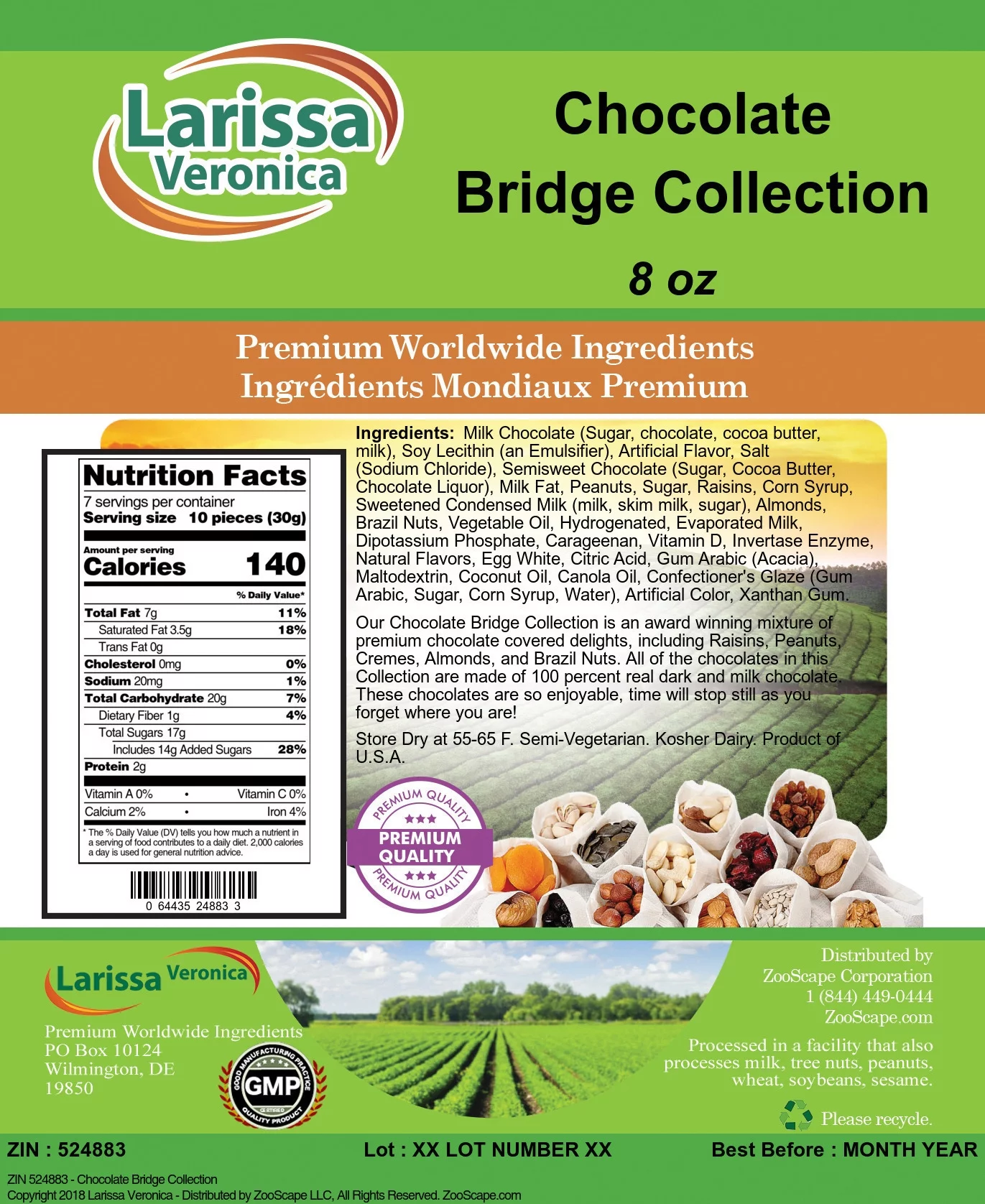 Larissa Veronica Chocolate Bridge Collection, (8 oz, 3-Pack, Zin: 524883)