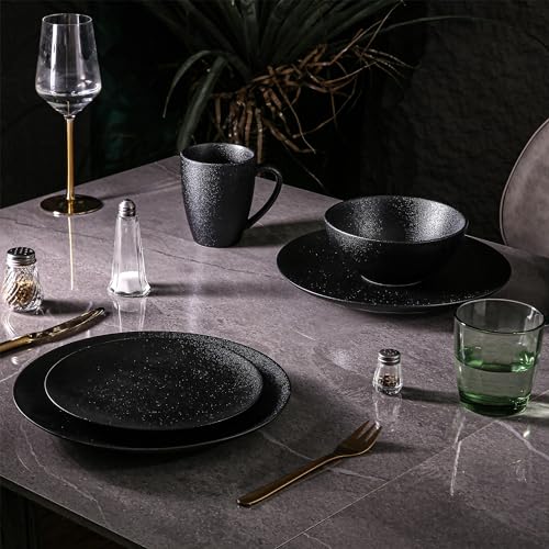 16-Piece Dinnerware Sets,plates and bowls sets,Plates,Bowls and Mugs,Service for 4,Microwave and Dishwasher Safe,Porcelain Chip and Scratch Resistant,Blue