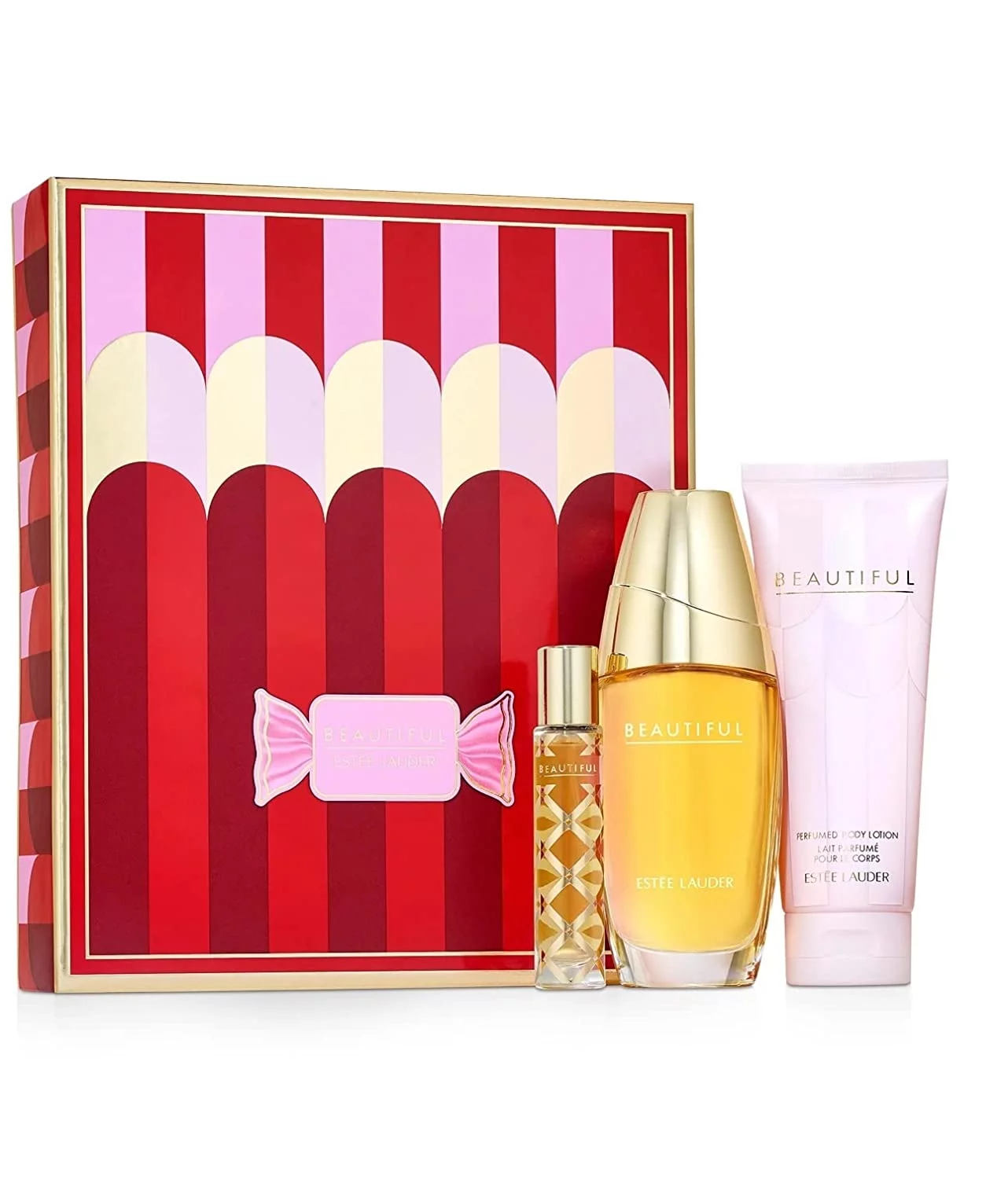 ESTEE LAUDER BEAUTIFUL DELUXE COLLECTION 3PC SET 2.5 OZ EAU DE PARFUM SPRAY + 3.4 OZ BODY LOTION + .2 OZ TRAVEL SPRAY($138 value)