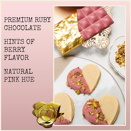 Chocolove Ruby Chocolate, 34% Cacao | Non GMO, Rainforest Alliance Certified Cacao | 3.2oz Bar | 12 Pack