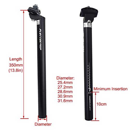 PLATTBK Bike Seat Post 25.4/27.2/28.6/30.9/31.6 350mm Aluminum Alloy Road Bike MTB Seatpost