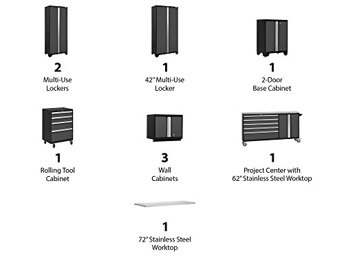 NewAge Products Bold Series Gray 10 Piece Set, Garage Cabinets, 56124