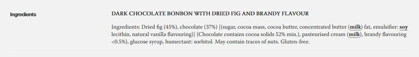 Chocolate Fig Bonbons, Rabitos Royale 8 pcs.