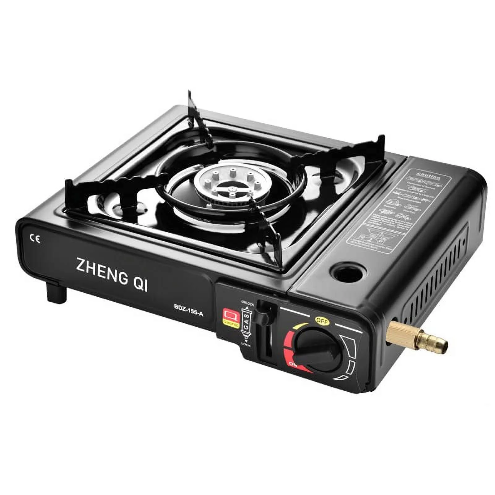 Dual Fuel Portable Gas Stove for Propane & Butane, Camping Stove with Single Burner RV Windproof Picnic Stove for Caravan