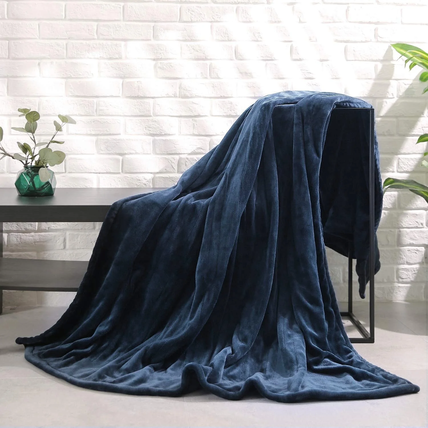 Entil Electric Heated Blanket Twin Size with 4 Heating Levels & 10H Auto-off Timer, Machine Washable, Blue