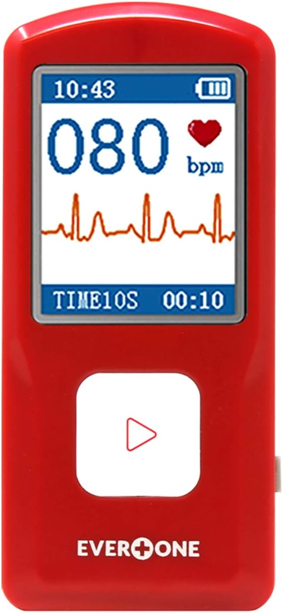 EVOPM10 Portable Bluetooth ECG/EKG Monitor, Compatible with iOS/Android, Windows 7/8/10, Track Heart Rate & Heart Rhythm Performance, App Included