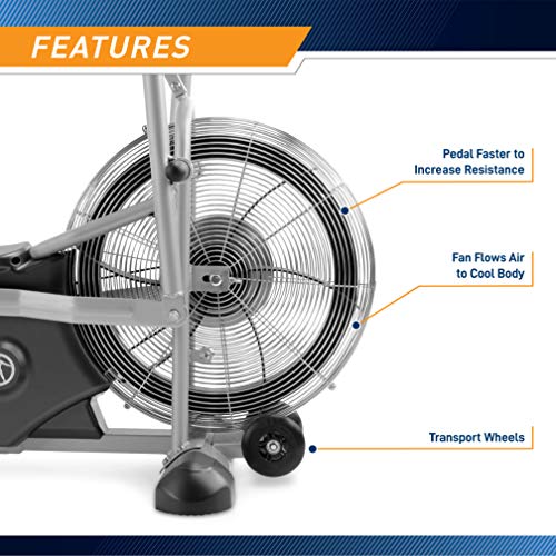 Marcy Air-Resistance Exercise Fan Bike With Dual Acction Handlebars